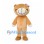 Tan Bear Mascot Costume with Pink Hair Bow and White Gloves