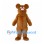 Brown Bear Mascot Costume with Pink Nose and Shaggy Fur