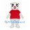 Panda Mascot Costume with Red Shirt and Red Nose