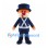 Bear Mascot Costume in Orange with Navy Top Hat and Uniform