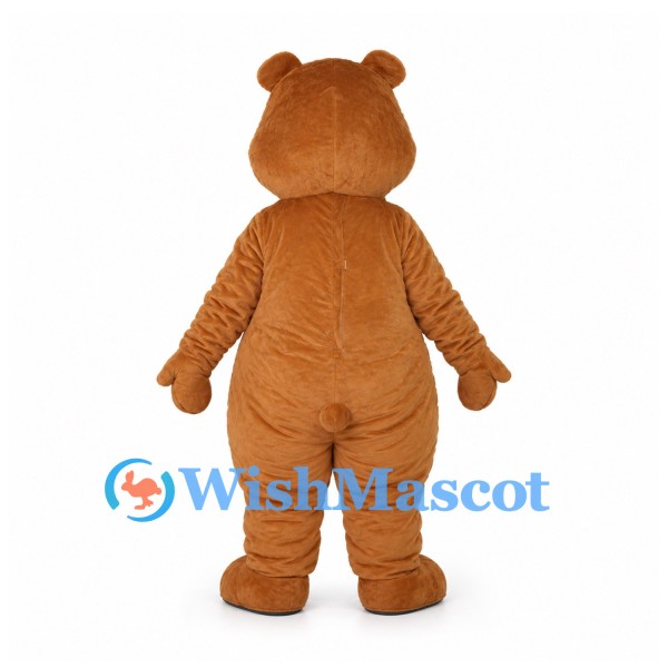Brown Bear Mascot Costume with Cream Belly and Smiling Muzzle