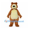 Brown Bear Mascot Costume with Cream Belly and Smiling Muzzle