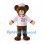 Bear Chef Mascot Costume with White Hat and Red Button Jacket