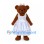 Bear Bride Mascot Costume with White Layered Dress and Hair Bow