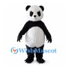 Panda Mascot Costume with Round White Belly and Black Clawed Paws
