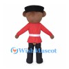 Bear Guard Mascot Costume with Red Tunic and Black Hat