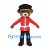 Bear Guard Mascot Costume with Red Tunic and Black Hat