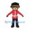 Bear Guard Mascot Costume with Red Tunic and Black Hat