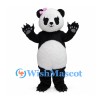 Panda Mascot Costume with Pink Hair Bow and Black Paw Pads