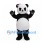 Panda Mascot Costume with Pink Hair Bow and Black Paw Pads