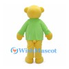 Yellow Bear Mascot Costume with Lime Green Shirt