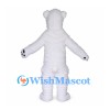 Polar Bear Mascot Costume with White Fur and Black Claws