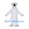 Polar Bear Mascot Costume with White Fur and Black Claws