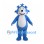 Blue Bear Mascot Costume with White Face and Spiked Hair