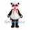 Superhero Panda Mascot Costume with Red Eye Mask and Cape
