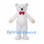 White Bear Mascot Costume with Red Bow Tie and Cream Hands