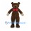 Brown Bear Mascot Costume with Red Bow Tie and Cream Hands
