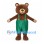 Brown Bear Mascot Costume with Green Suspender Pants