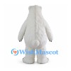 Polar Bear Mascot Costume with Long White Fur and Black Claws