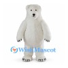Polar Bear Mascot Costume with Long White Fur and Black Claws