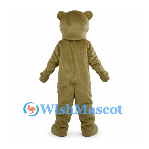 Olive Brown Bear Mascot Costume with Small Ears and Black Nose