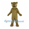 Olive Brown Bear Mascot Costume with Small Ears and Black Nose