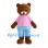 Brown Bear Mascot Costume with Pink Shirt and Light Blue Pants