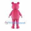 Pink Bear Mascot Costume with White Belly and White Gloves