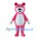 Pink Bear Mascot Costume with White Belly and White Gloves