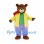 Bear Mascot Costume with Yellow Jacket and Purple Pants