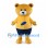 Yellow Bear Mascot Costume with Yellow Shirt and Navy Shorts