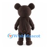 Dark Brown Bear Mascot Costume with Cream Muzzle and Large Round Ears