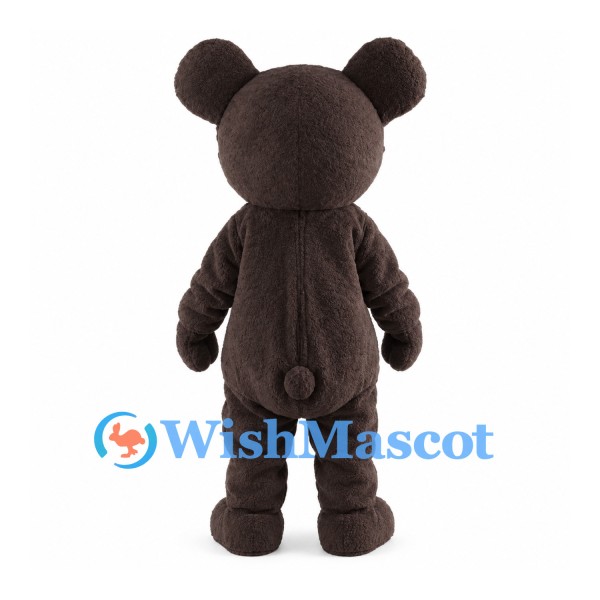 Dark Brown Bear Mascot Costume with Cream Muzzle and Large Round Ears