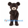 Dark Brown Bear Mascot Costume with Cream Muzzle and Large Round Ears