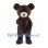 Dark Brown Bear Mascot Costume with Cream Muzzle and Large Round Ears