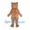 Tan Bear Mascot Costume with Cream Belly and Dark Paw Pads