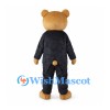 Bear Mascot Costume with Black Tuxedo and Red Bow Tie