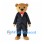Bear Mascot Costume with Black Tuxedo and Red Bow Tie