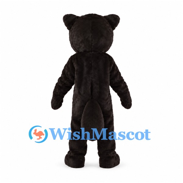 Black Bear Mascot Costume with Tan Face Patches and Pink Nose