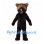 Black Bear Mascot Costume with Tan Face Patches and Pink Nose