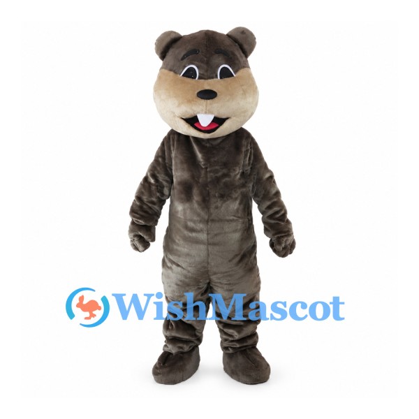 Gray Brown Bear Mascot Costume with Cream Muzzle