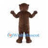 Dark Brown Bear Mascot Costume with Small Ears and Open Paws