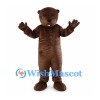 Dark Brown Bear Mascot Costume with Small Ears and Open Paws