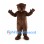 Dark Brown Bear Mascot Costume with Small Ears and Open Paws