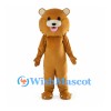 Lion Cub Mascot Costume in Gold with Cheek Tufts and Long Tail