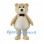 Cream Bear Mascot Costume with Black Bow Tie and White Belly