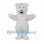 Polar Bear Mascot Costume with Shaggy White Fur and Smiling Mouth