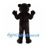 Black Bear Mascot Costume with Cream Muzzle and Bared Teeth
