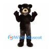 Black Bear Mascot Costume with Cream Muzzle and Bared Teeth