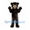 Black Bear Mascot Costume with Cream Muzzle and Bared Teeth